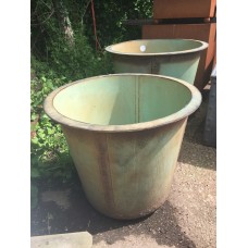 Large round green planters