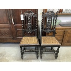 Pair of Oak antique carved chairs