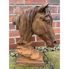 Horse head bust sculpture