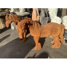 Pair Of Cob Horse Statues