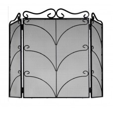 Heavy Large Black Ornate Fire Screen