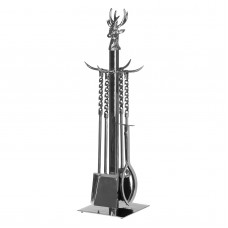 Hand Turned Stag Companion Set In Polished Nickel NOW REDUCED