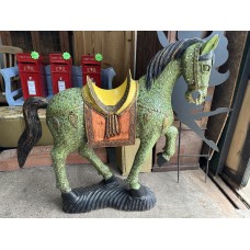 Wooden hand painted carved horse